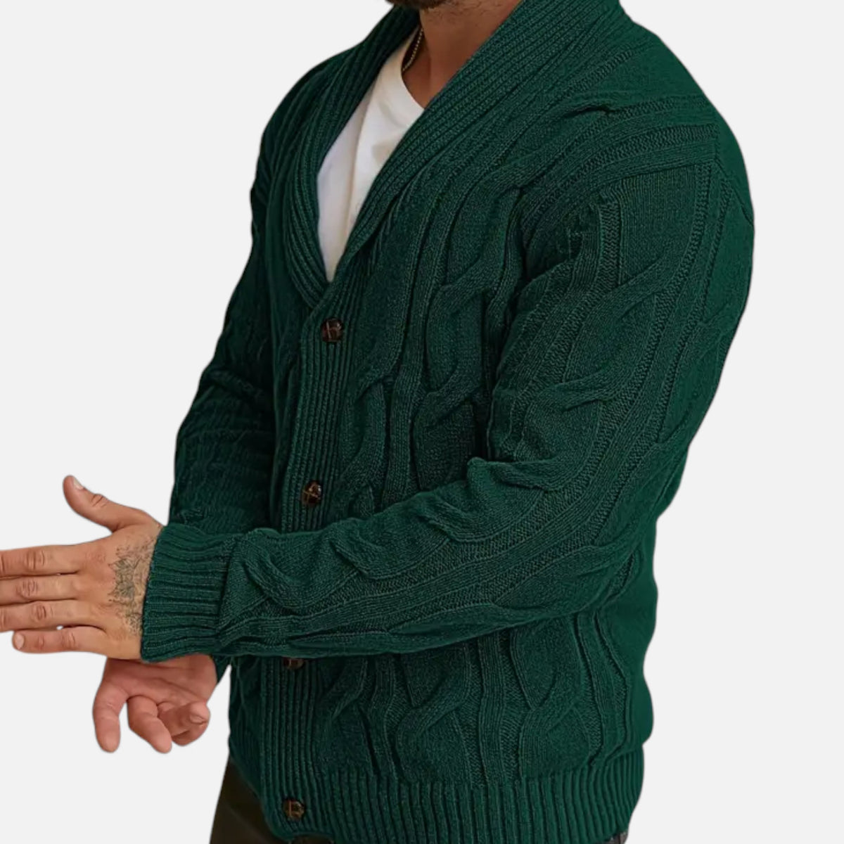 Old Fortune | Heren cardigan trui met knopen