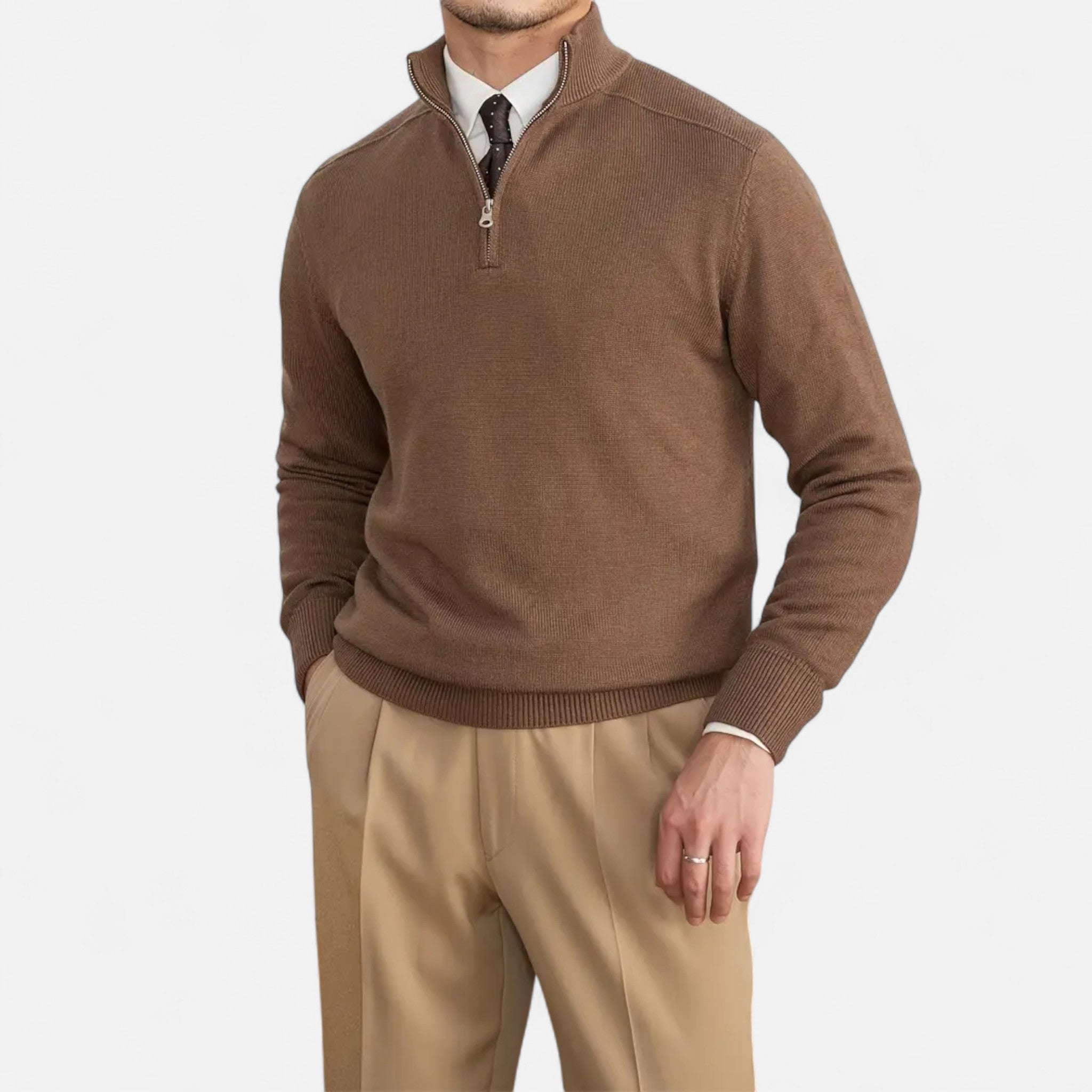 Old Fortune | Men's Thermal Sweater – Zip Mock Neck