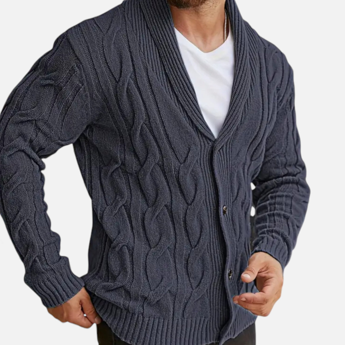 Old Fortune | Heren cardigan trui met knopen
