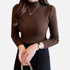 Old Fortune | Elegante slim fit trui met hoge kraag
