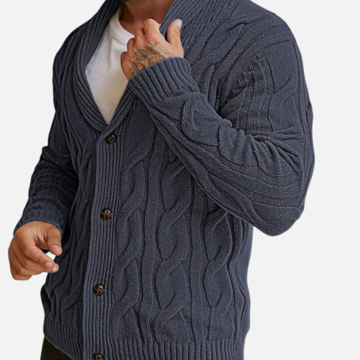 Old Fortune | Heren cardigan trui met knopen