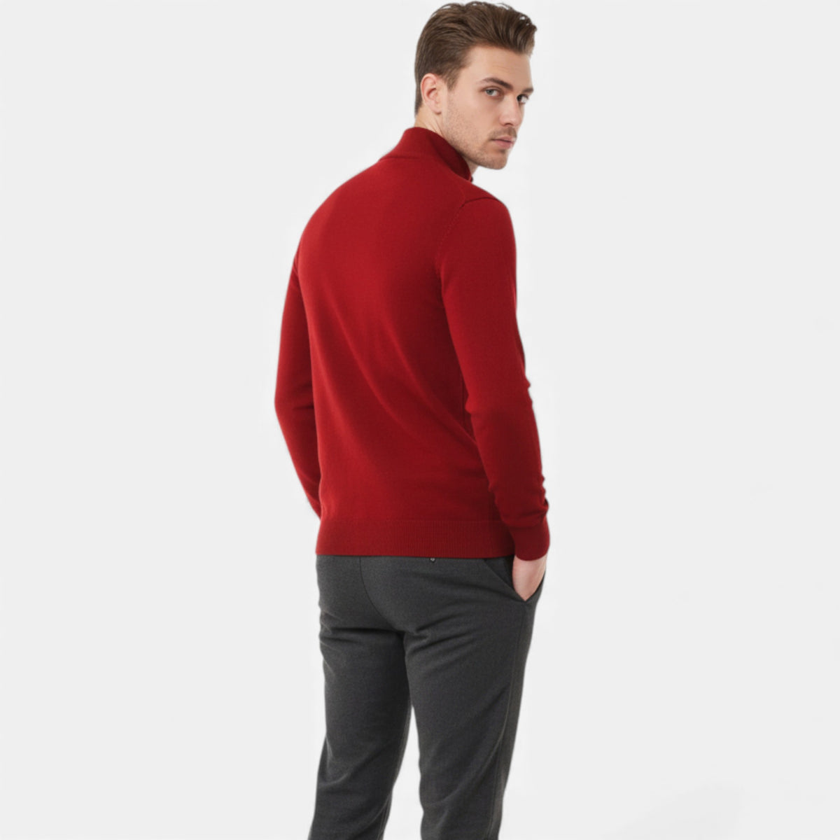 Old Fortune | Męska Kardigan Dzianinowy Half-Zip
