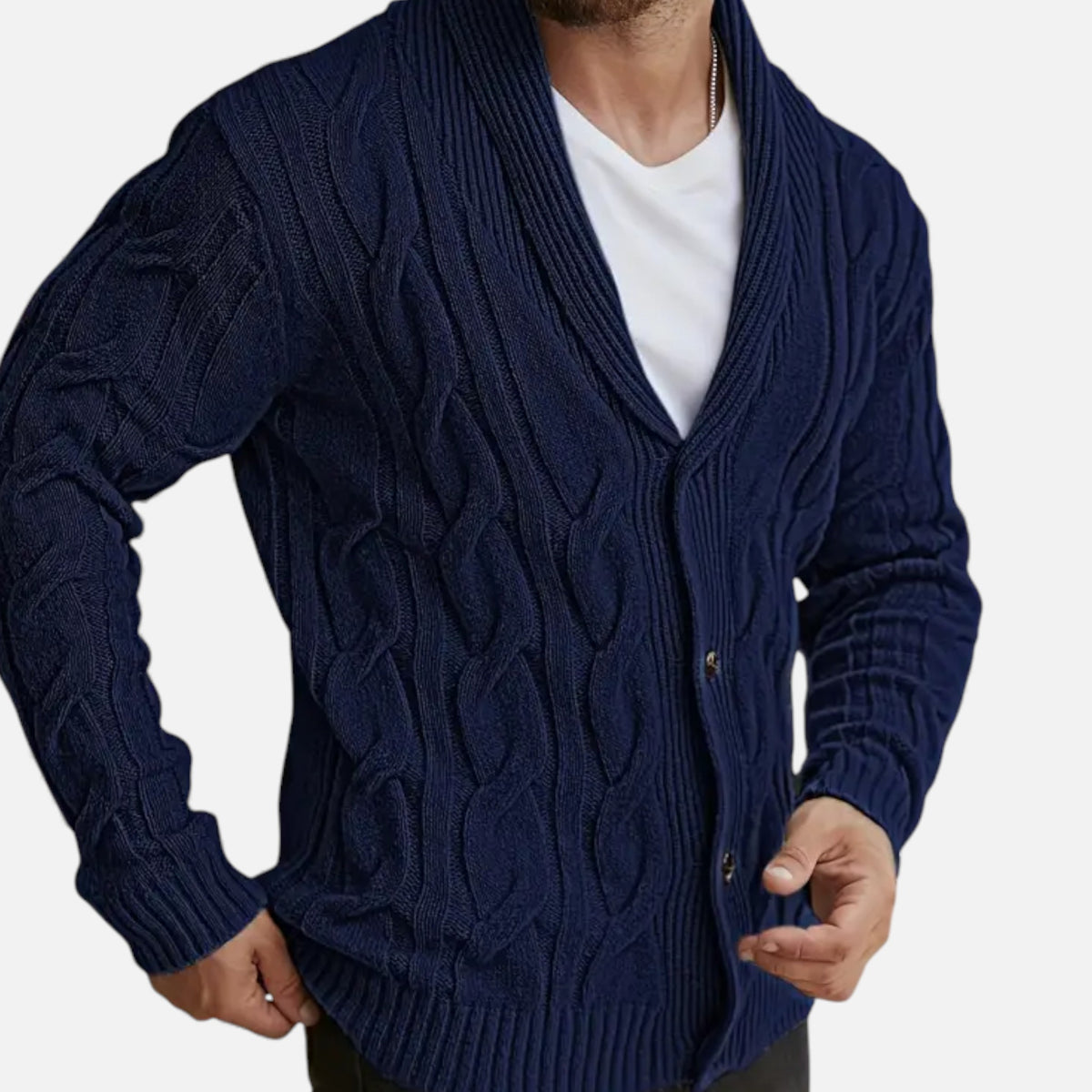 Old Fortune | Heren cardigan trui met knopen