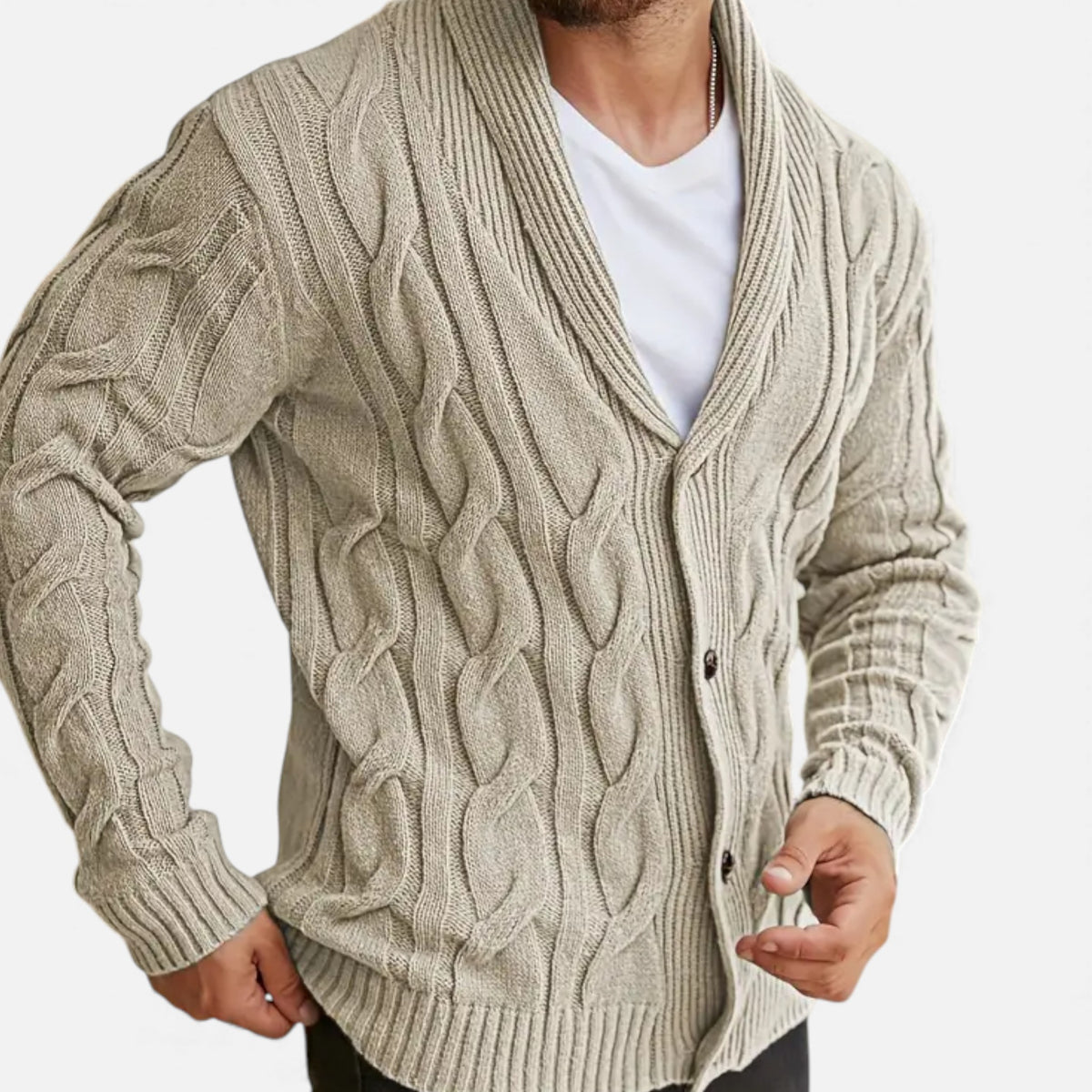 Old Fortune | Heren cardigan trui met knopen