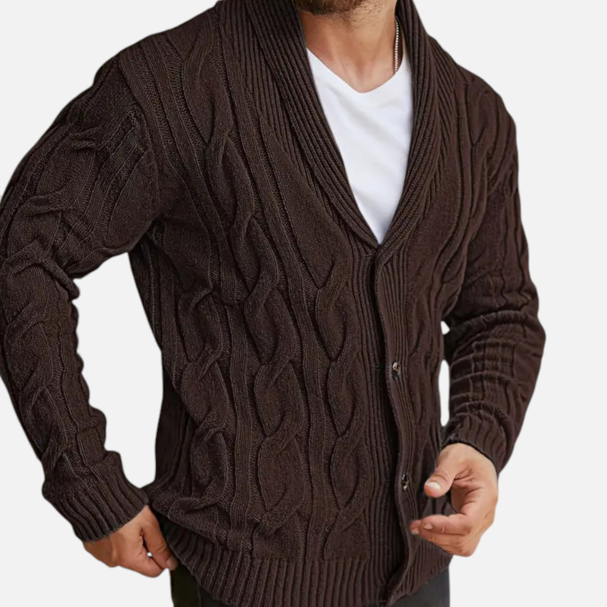 Old Fortune | Heren cardigan trui met knopen