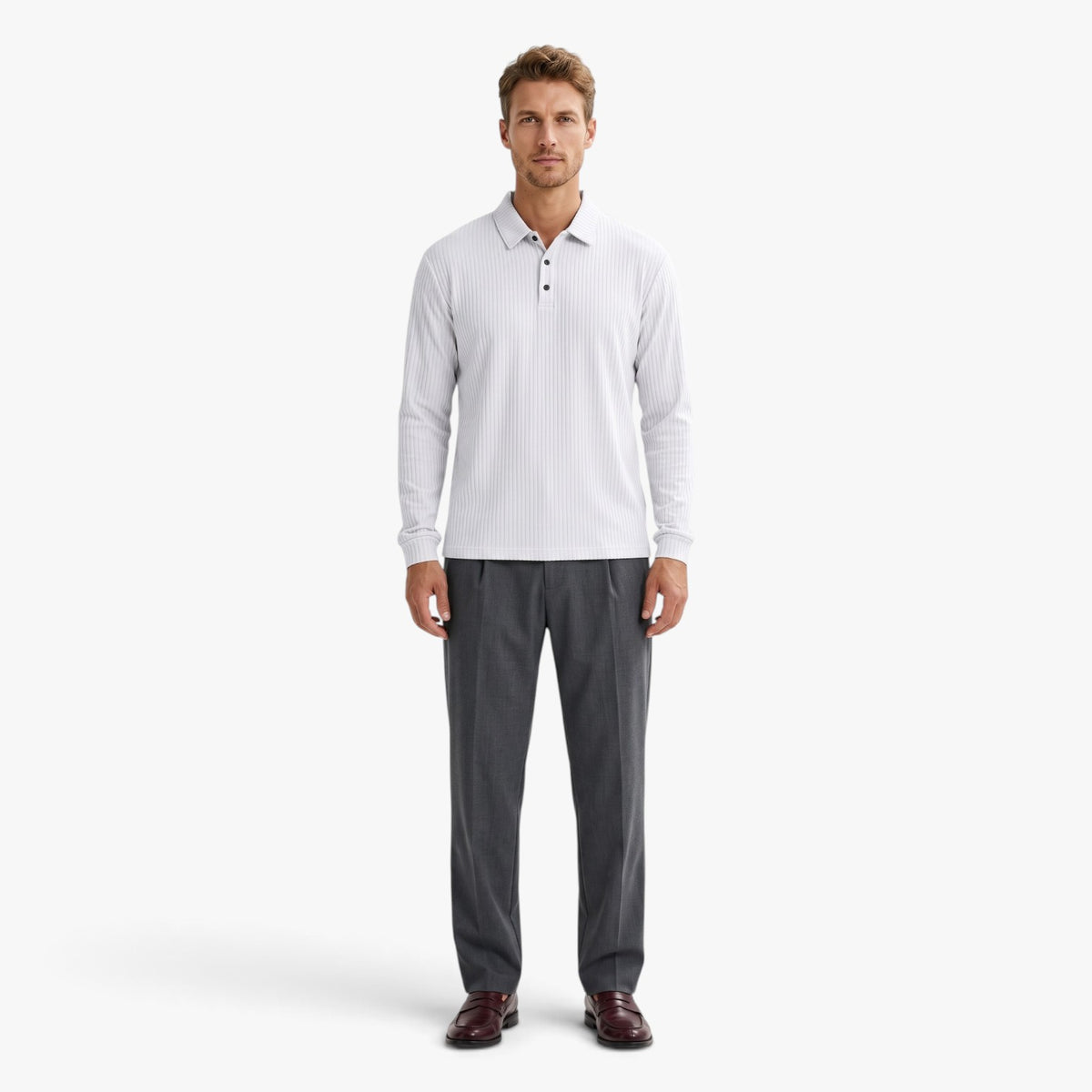 Old Fortune | Geripptes Poloshirt für Herren