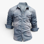 Old Fortune | Heren spijkerblouse western met drukknopen en zakken
