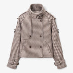 Old Fortune | Short houndstooth jacket with a double-breasted fastening