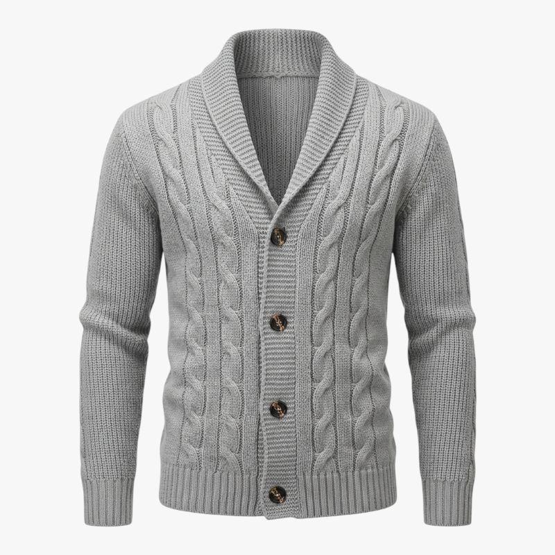 Old Fortune | Herren Cardigan mit grobem Strickmuster