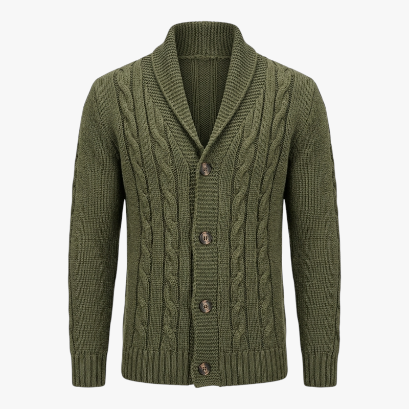 Old Fortune | Herren Cardigan mit grobem Strickmuster
