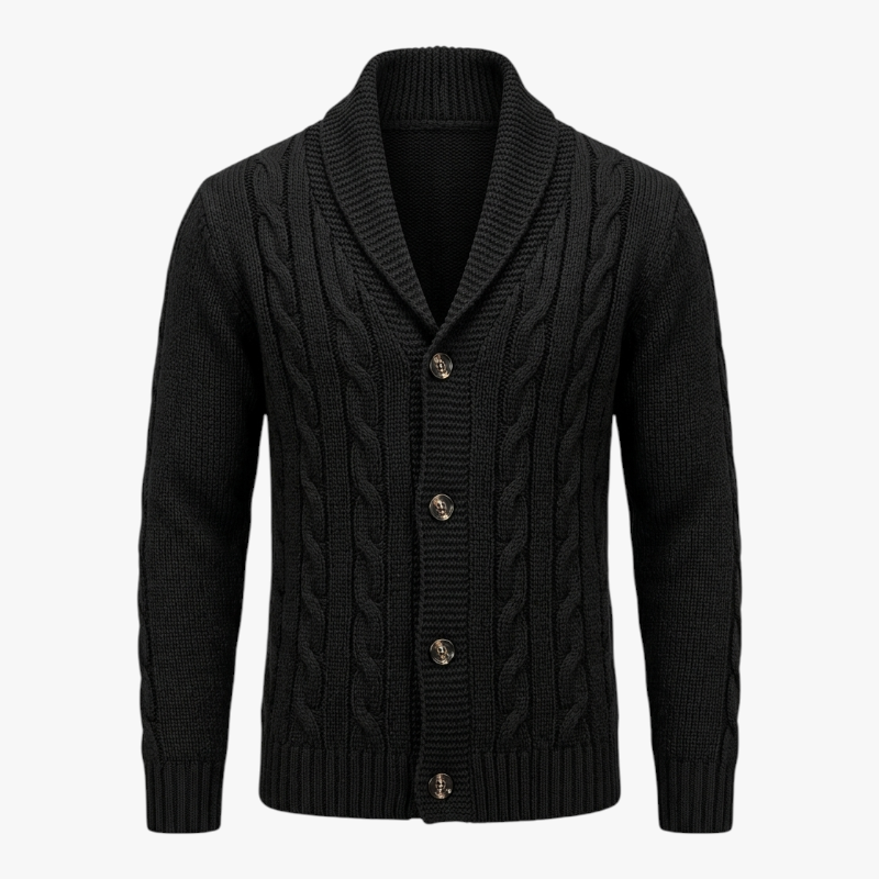 Old Fortune | Herren Cardigan mit grobem Strickmuster