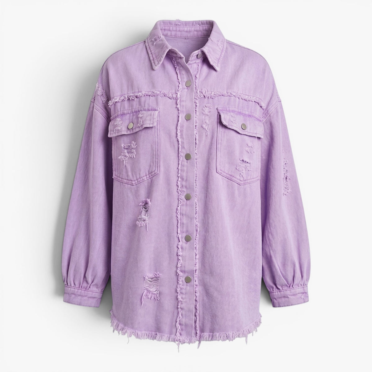Old Fortune | Damska Jeansowa Kurtka Oversize z Przetarciami