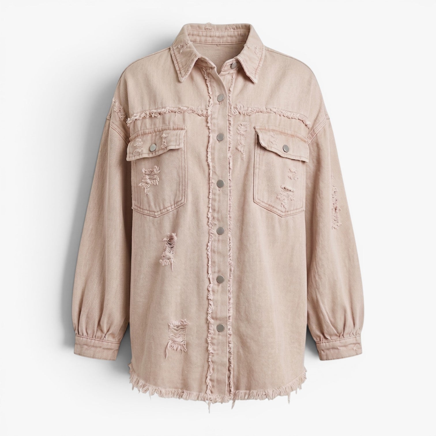 Old Fortune | Damska Jeansowa Kurtka Oversize z Przetarciami