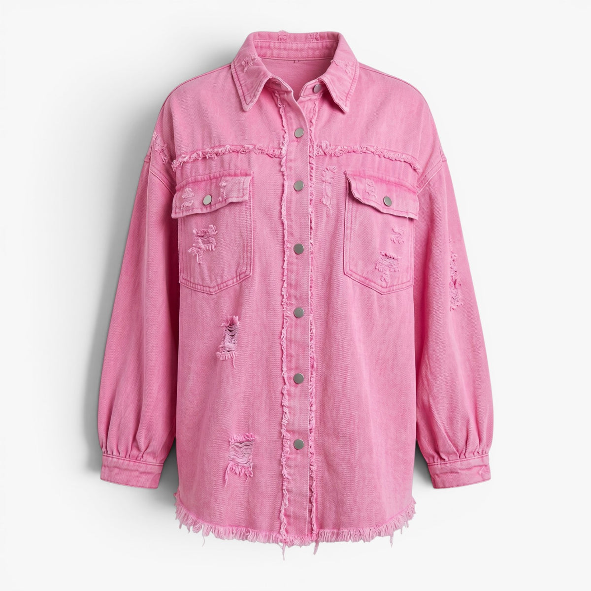 Old Fortune | Damska Jeansowa Kurtka Oversize z Przetarciami