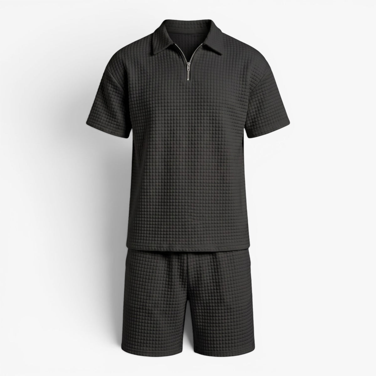 Old Fortune | Heren Tweedelig Wafelset met Polo en Shorts