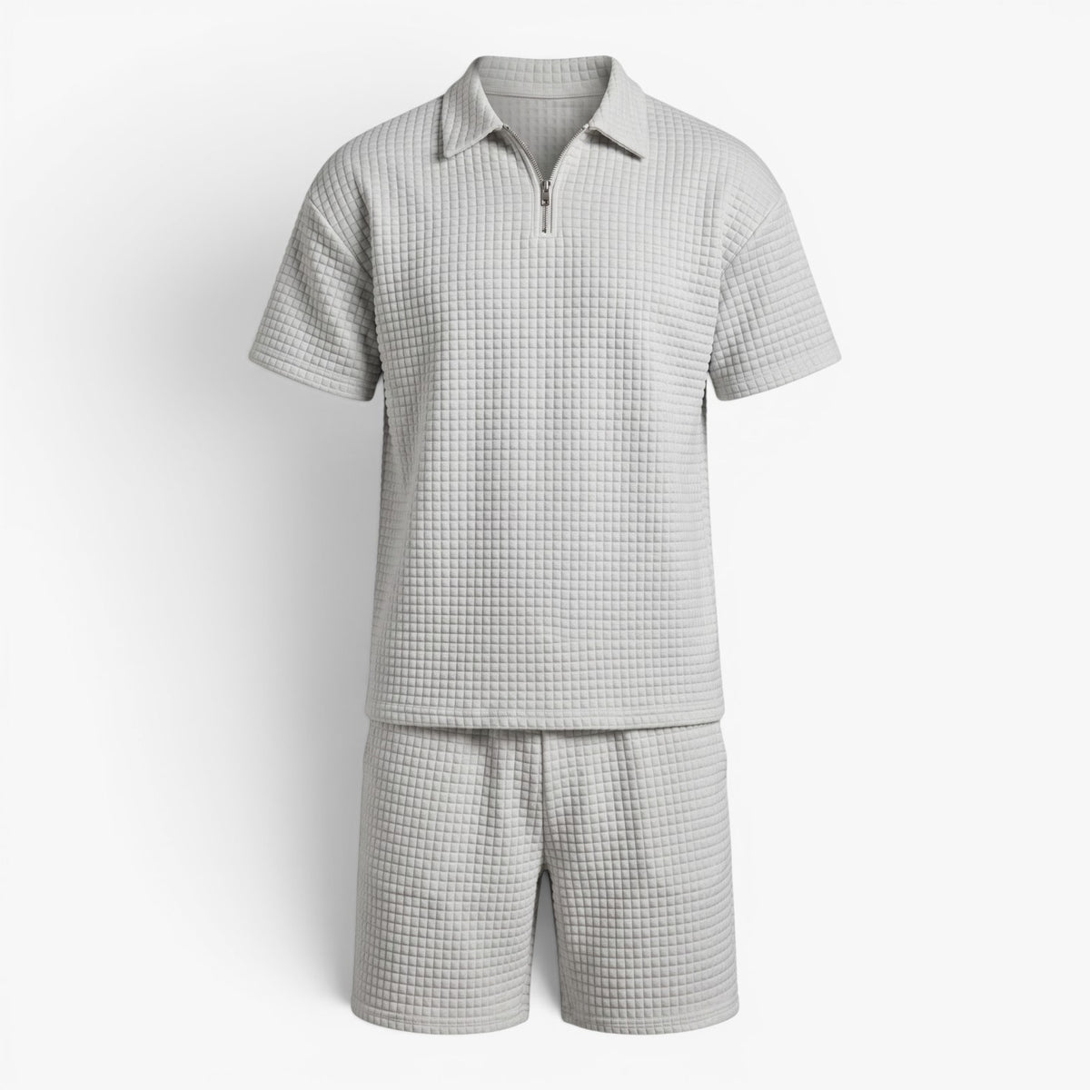 Old Fortune | Heren Tweedelig Wafelset met Polo en Shorts