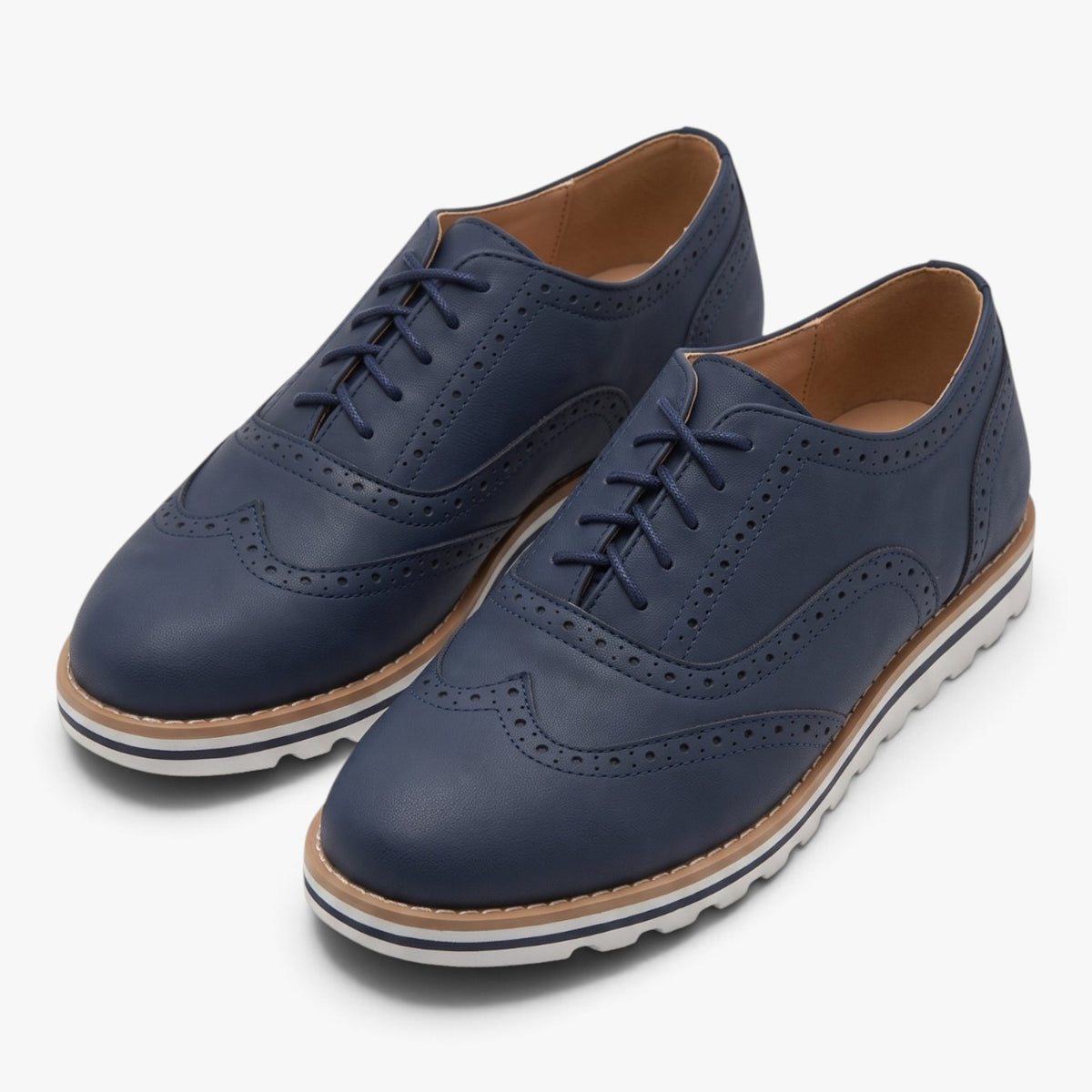 Old Fortune | Damen Leder Oxford Halbschuhe mit dekorativer Lochmusterung