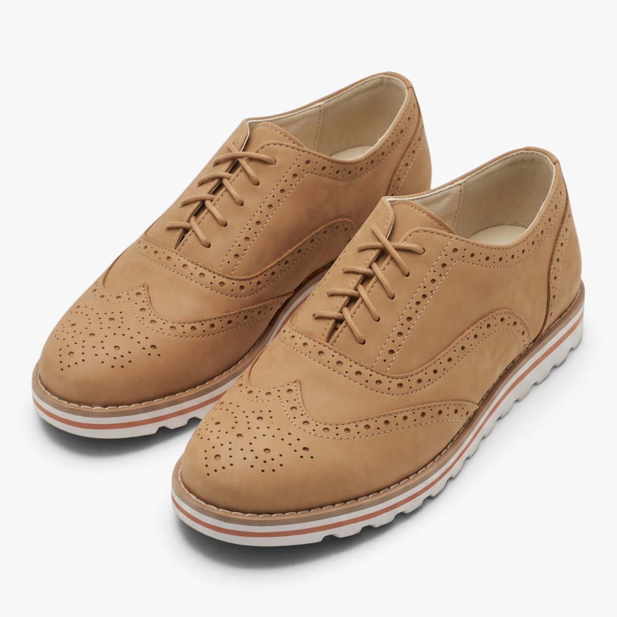 Old Fortune | Damen Leder Oxford Halbschuhe mit dekorativer Lochmusterung