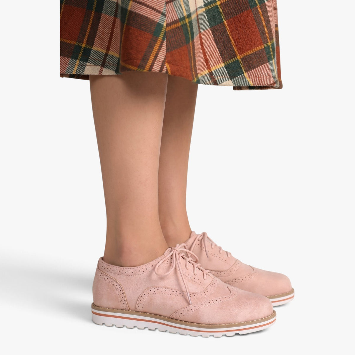 Old Fortune | Damen Leder Oxford Halbschuhe mit dekorativer Lochmusterung