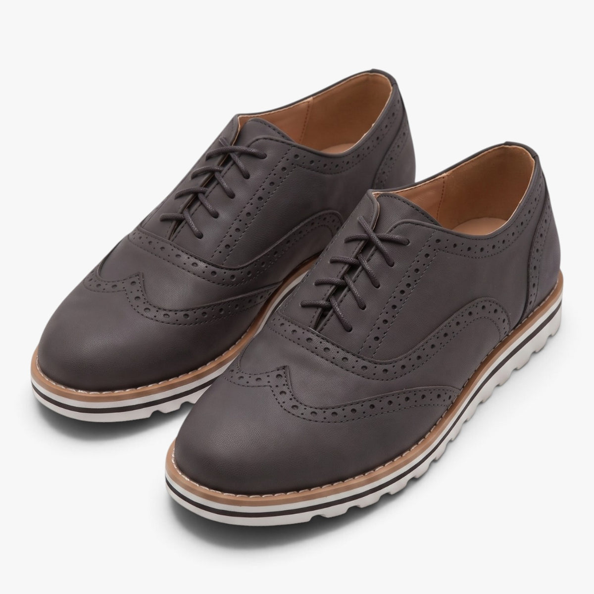 Old Fortune | Damen Leder Oxford Halbschuhe mit dekorativer Lochmusterung
