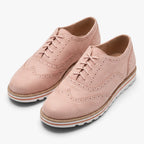 Old Fortune | Damen Leder Oxford Halbschuhe mit dekorativer Lochmusterung