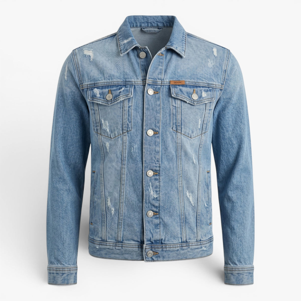 Old Fortune | Herren Vintage Jeansjacke mit Used-Effekten