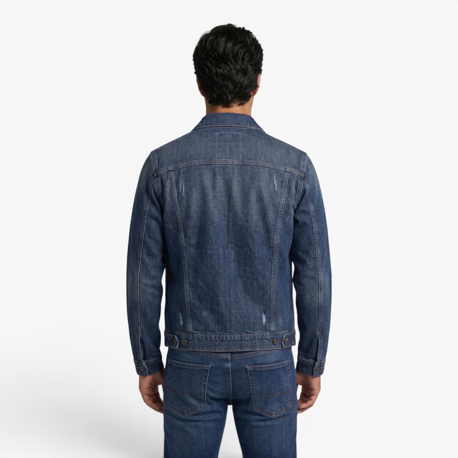 Old Fortune | Herren Vintage Jeansjacke mit Used-Effekten