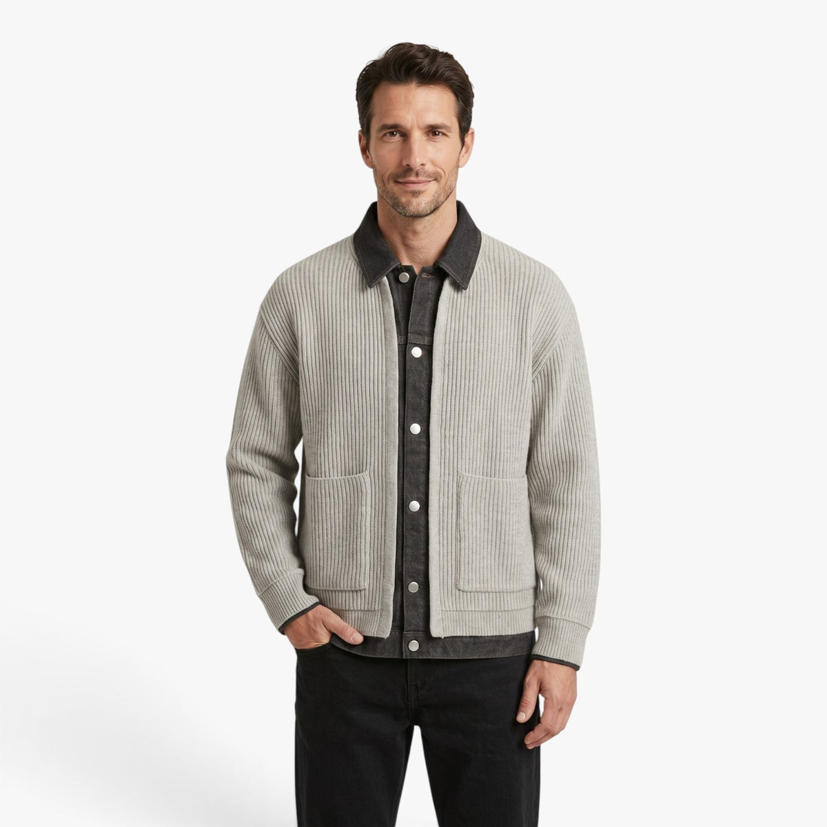 Old Fortune | Herren-Strickjacke mit Kragen