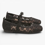 Old Fortune | Damen Spitzen-Ballerinas Mary Jane mit Riemchen
