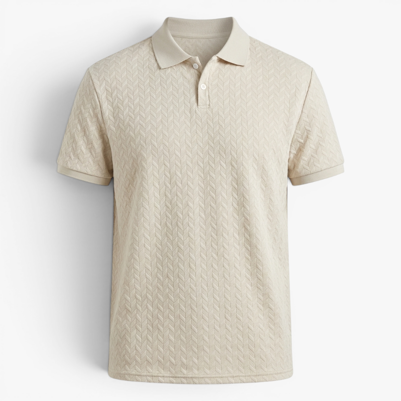 Old Fortune | Heren polo met gestructureerd patroon