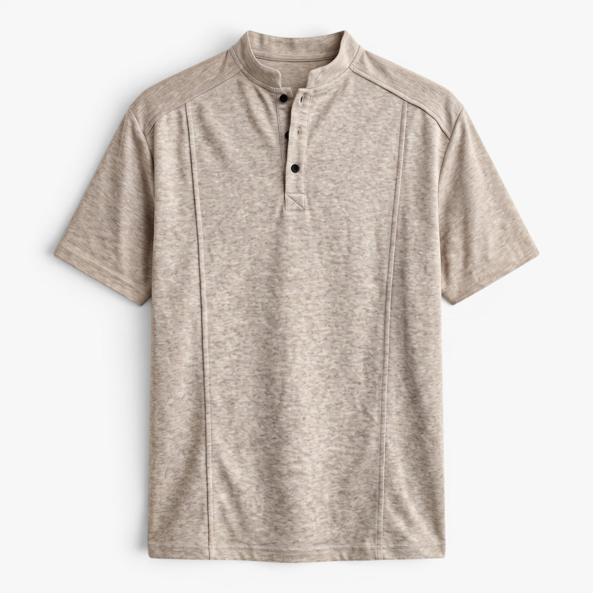 Old Fortune | Heren T-shirt met Korte Mouwen en Opstaande Kraag