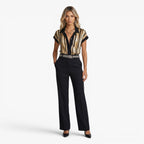 Old Fortune | Women's Blouse with Artistic Vertical Stripes