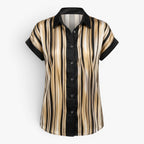 Old Fortune | Women's Blouse with Artistic Vertical Stripes