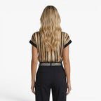 Old Fortune | Women's Blouse with Artistic Vertical Stripes