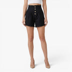 Old Fortune | Damen Capri-Shorts mit dekorativen Knöpfen