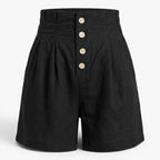 Old Fortune | Damen Capri-Shorts mit dekorativen Knöpfen