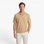 Old Fortune | Herren-Poloshirt mit gestricktem Ajourmuster