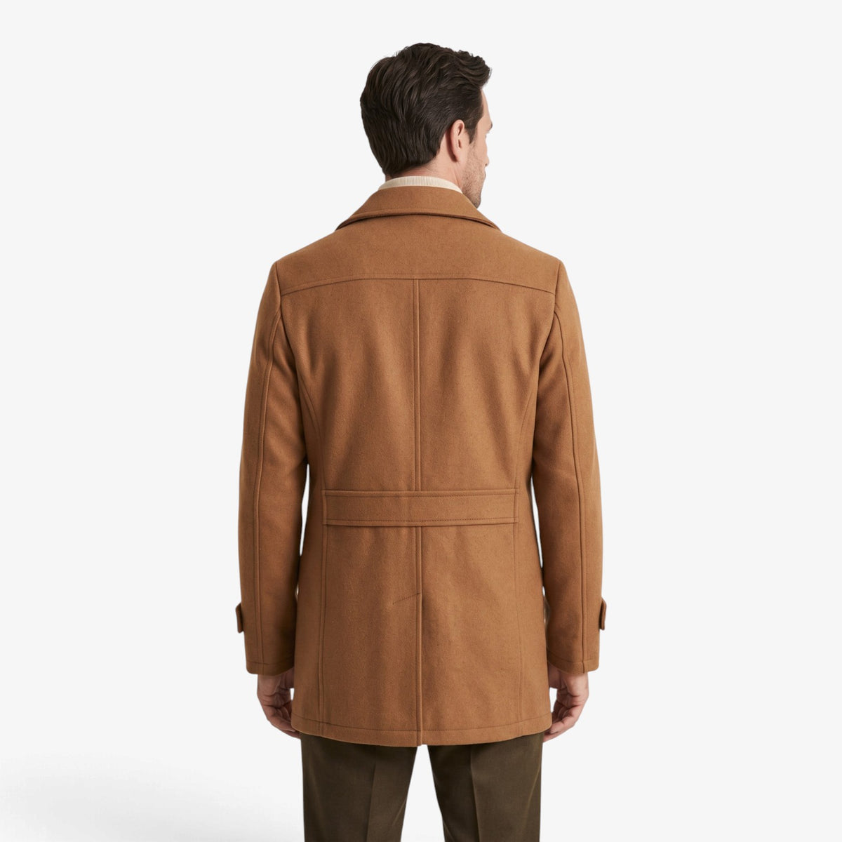 Old Fortune | Men's wool-blend coat with a high collar