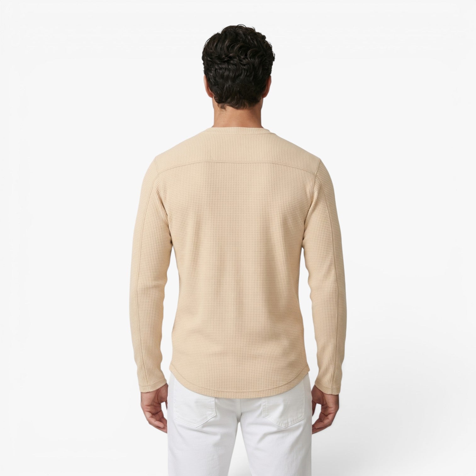 Old Fortune | Heren T-shirt met Lange Mouwen en Knopenluiting
