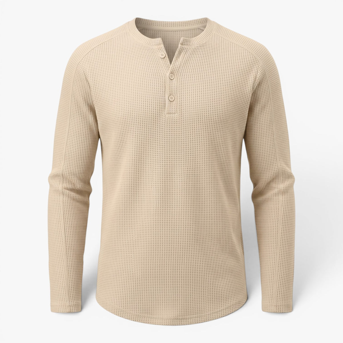 Old Fortune | Heren T-shirt met Lange Mouwen en Knopenluiting