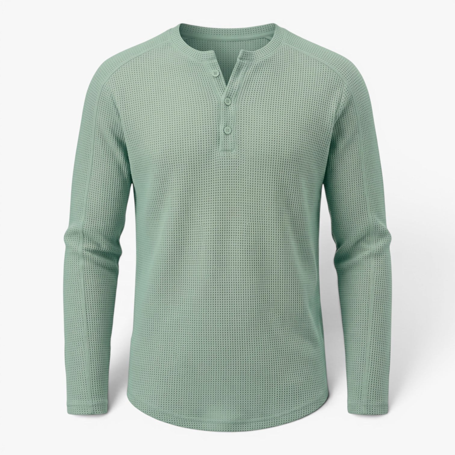 Old Fortune | Heren T-shirt met Lange Mouwen en Knopenluiting