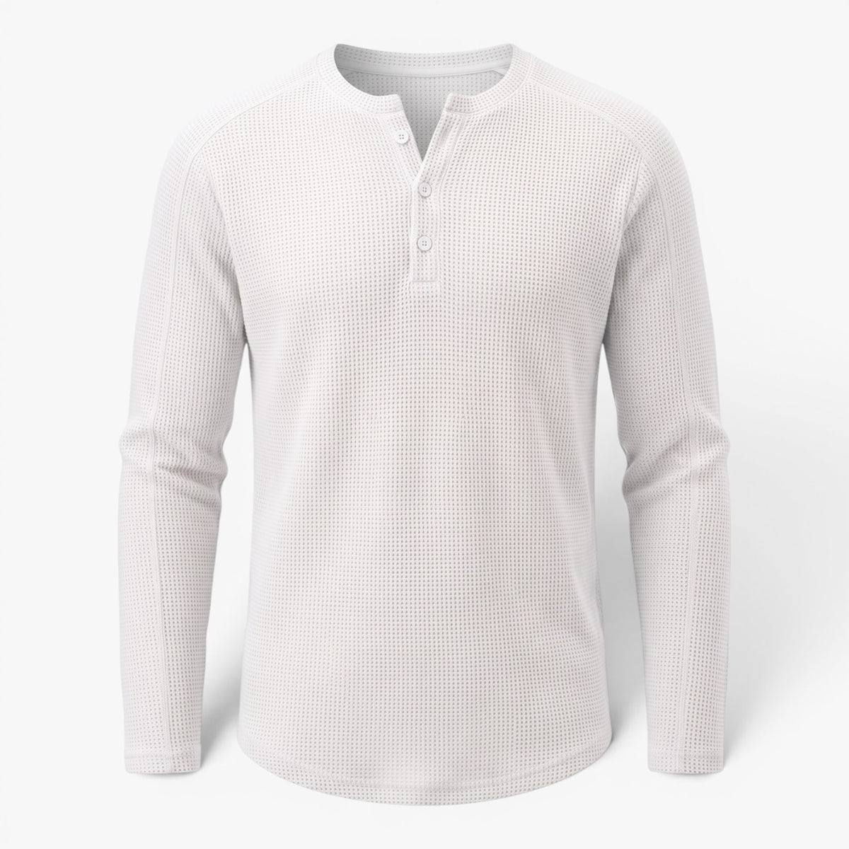 Old Fortune | Heren T-shirt met Lange Mouwen en Knopenluiting