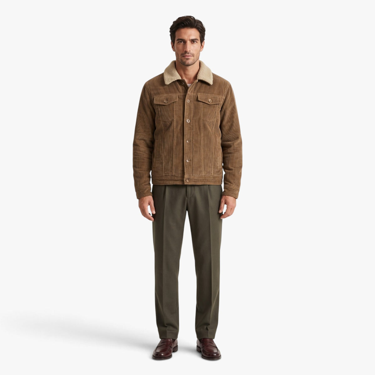 Old Fortune | Herren-Cordjacke mit Kragen
