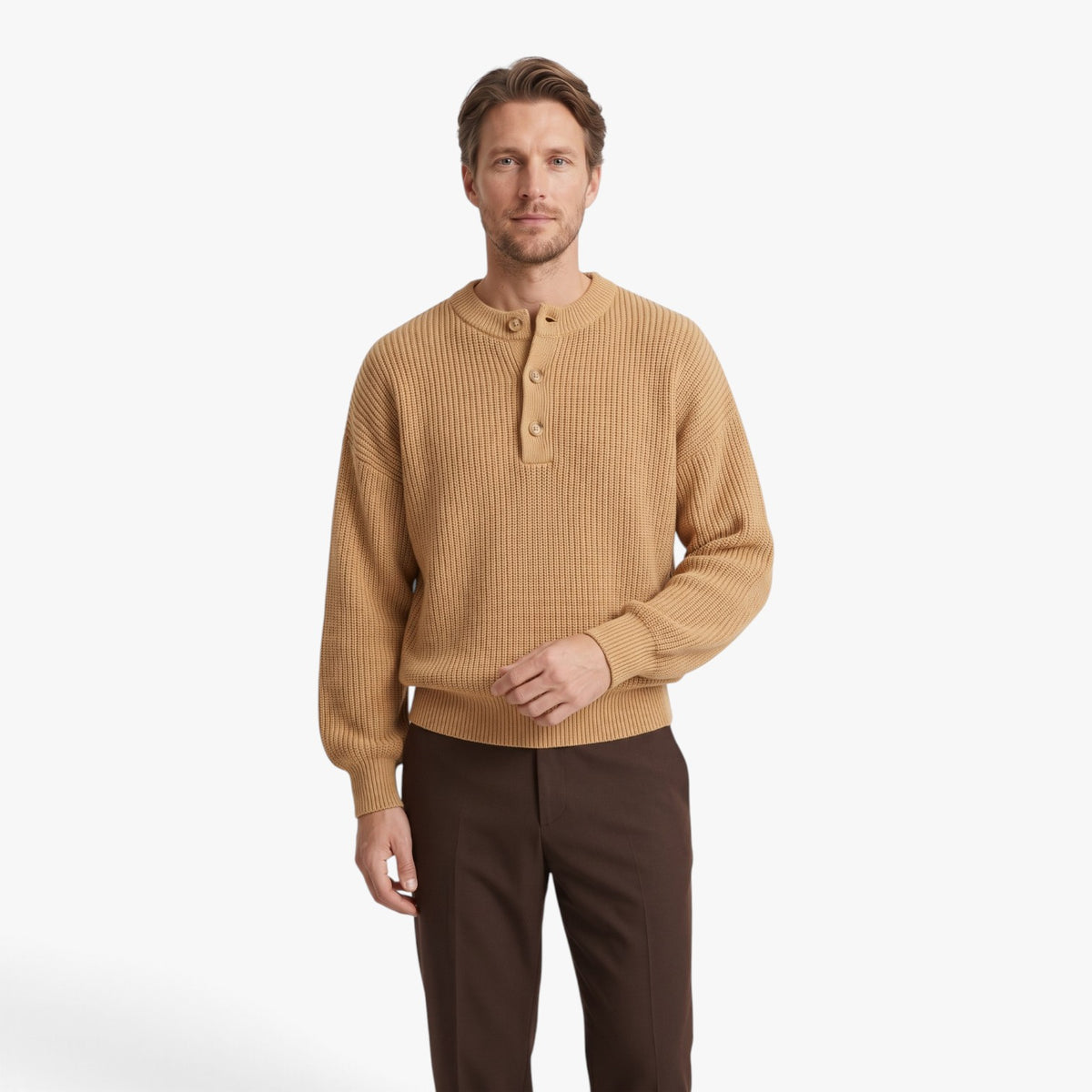 Old Fortune | Men's knitted sweater with a crew-neck fastening