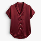 Old Fortune | Elegant Wrap Blouse with Satin Finish