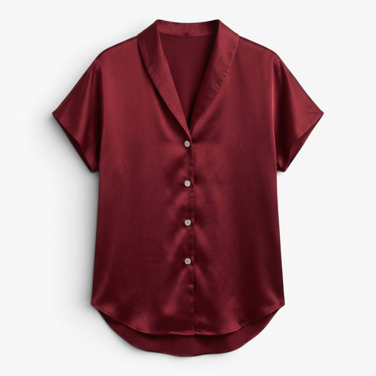 Old Fortune | Elegancka Bluzka Kopertowa z Satynowym Wykończeniem