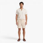 Old Fortune | Heren Linnen Shorts Amalfi met Decoratieve Stiksels