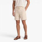 Old Fortune | Heren Linnen Shorts Amalfi met Decoratieve Stiksels