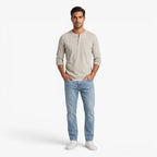 Old Fortune | Heren Henley T-shirt met Lange Mouwen en Zak Casual