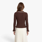 Old Fortune | Damen-Pullover mit geripptem Kragen